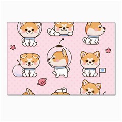 Set-kawaii-smile-japanese-dog-akita-inu-cartoon Postcards 5  X 7  (pkg Of 10) by Salman4z