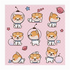 Set-kawaii-smile-japanese-dog-akita-inu-cartoon Medium Glasses Cloth by Salman4z