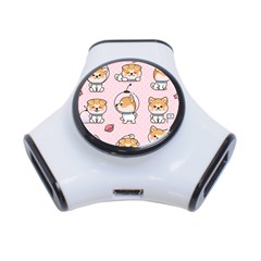 Set-kawaii-smile-japanese-dog-akita-inu-cartoon 3-port Usb Hub by Salman4z