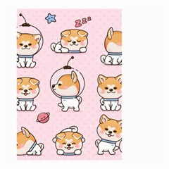 Set-kawaii-smile-japanese-dog-akita-inu-cartoon Small Garden Flag (two Sides) by Salman4z