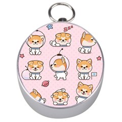 Set-kawaii-smile-japanese-dog-akita-inu-cartoon Silver Compasses by Salman4z