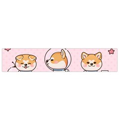 Set-kawaii-smile-japanese-dog-akita-inu-cartoon Small Premium Plush Fleece Scarf by Salman4z