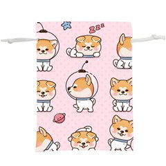 Set-kawaii-smile-japanese-dog-akita-inu-cartoon Lightweight Drawstring Pouch (xl) by Salman4z