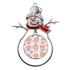 Set-kawaii-smile-japanese-dog-akita-inu-cartoon Metal Snowman Ornament by Salman4z