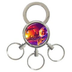 Far-future-human-colonization 3-ring Key Chain by Salman4z