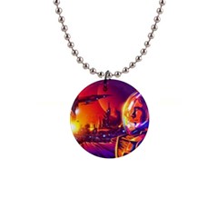 Far-future-human-colonization 1  Button Necklace by Salman4z