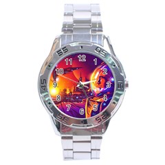 Far-future-human-colonization Stainless Steel Analogue Watch by Salman4z