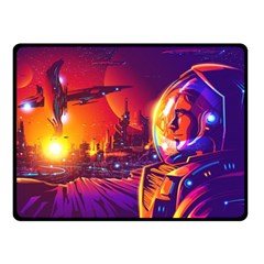 Far-future-human-colonization Two Sides Fleece Blanket (small) by Salman4z