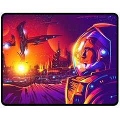 Far-future-human-colonization Two Sides Fleece Blanket (medium) by Salman4z