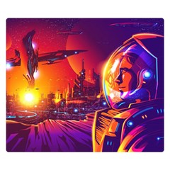 Far-future-human-colonization Two Sides Premium Plush Fleece Blanket (small) by Salman4z