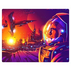 Far-future-human-colonization Two Sides Premium Plush Fleece Blanket (medium) by Salman4z