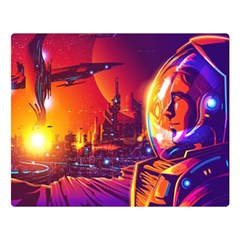 Far-future-human-colonization Two Sides Premium Plush Fleece Blanket (large) by Salman4z