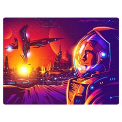 Far-future-human-colonization Two Sides Premium Plush Fleece Blanket (extra Small) by Salman4z