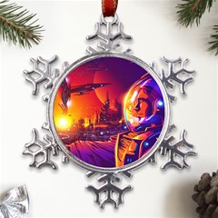 Far-future-human-colonization Metal Large Snowflake Ornament by Salman4z