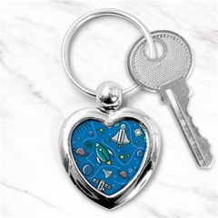 About-space-seamless-pattern Key Chain (heart) by Salman4z