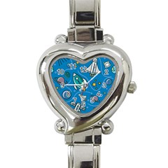 About-space-seamless-pattern Heart Italian Charm Watch by Salman4z