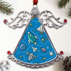 About-space-seamless-pattern Metal Angel With Crystal Ornament