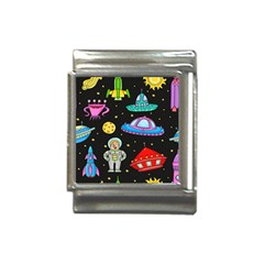 Seamless-pattern-with-space-objects-ufo-rockets-aliens-hand-drawn-elements-space Italian Charm (13mm) by Salman4z