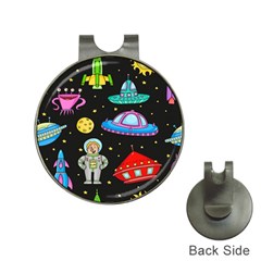 Seamless-pattern-with-space-objects-ufo-rockets-aliens-hand-drawn-elements-space Hat Clips With Golf Markers by Salman4z