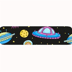 Seamless-pattern-with-space-objects-ufo-rockets-aliens-hand-drawn-elements-space Large Bar Mat by Salman4z