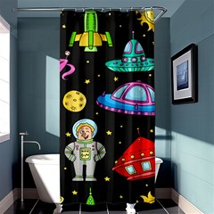 Seamless-pattern-with-space-objects-ufo-rockets-aliens-hand-drawn-elements-space Shower Curtain 36  X 72  (stall)  by Salman4z