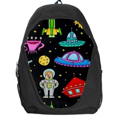 Seamless-pattern-with-space-objects-ufo-rockets-aliens-hand-drawn-elements-space Backpack Bag by Salman4z