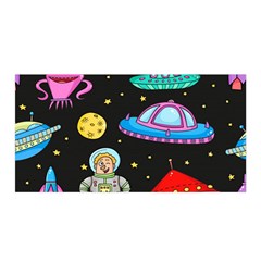 Seamless-pattern-with-space-objects-ufo-rockets-aliens-hand-drawn-elements-space Satin Wrap 35  X 70  by Salman4z