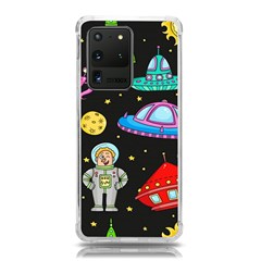 Seamless-pattern-with-space-objects-ufo-rockets-aliens-hand-drawn-elements-space Samsung Galaxy S20 Ultra 6 9 Inch Tpu Uv Case by Salman4z