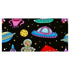 Seamless-pattern-with-space-objects-ufo-rockets-aliens-hand-drawn-elements-space Banner And Sign 6  X 3  by Salman4z