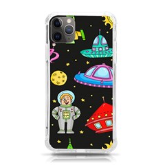 Seamless-pattern-with-space-objects-ufo-rockets-aliens-hand-drawn-elements-space Iphone 11 Pro Max 6 5 Inch Tpu Uv Print Case by Salman4z