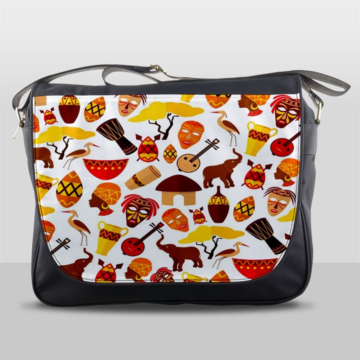 Africa-jungle-ethnic-tribe-travel-seamless-pattern-vector-illustration Messenger Bag