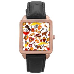 Africa-jungle-ethnic-tribe-travel-seamless-pattern-vector-illustration Rose Gold Leather Watch  by Salman4z