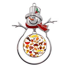 Africa-jungle-ethnic-tribe-travel-seamless-pattern-vector-illustration Metal Snowman Ornament