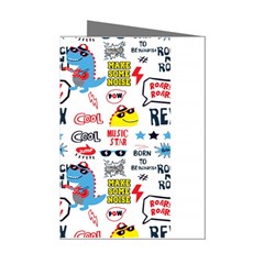 Monster-cool-seamless-pattern Mini Greeting Cards (pkg Of 8)