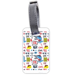 Monster-cool-seamless-pattern Luggage Tag (one Side) by Salman4z