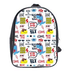 Monster-cool-seamless-pattern School Bag (xl) by Salman4z