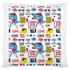 Monster-cool-seamless-pattern Large Premium Plush Fleece Cushion Case (two Sides) by Salman4z