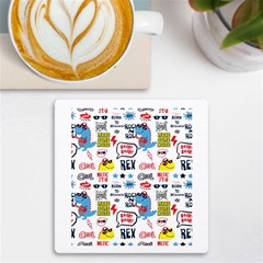 Monster-cool-seamless-pattern Uv Print Square Tile Coaster  by Salman4z