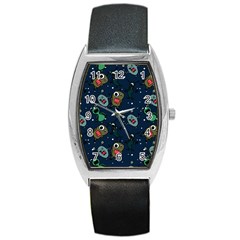 Monster-alien-pattern-seamless-background Barrel Style Metal Watch by Salman4z