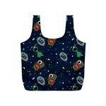 Monster-alien-pattern-seamless-background Full Print Recycle Bag (S) Front