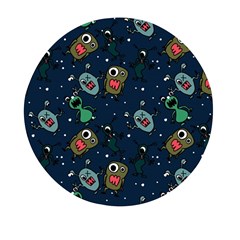 Monster-alien-pattern-seamless-background Mini Round Pill Box (pack Of 5) by Salman4z