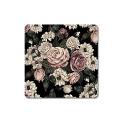 Elegant-seamless-pattern-blush-toned-rustic-flowers Square Magnet by Salman4z