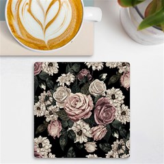 Elegant-seamless-pattern-blush-toned-rustic-flowers Uv Print Square Tile Coaster  by Salman4z