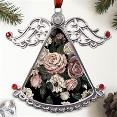 Elegant-seamless-pattern-blush-toned-rustic-flowers Metal Angel With Crystal Ornament