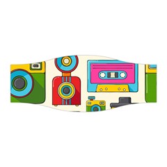 Retro-cameras-audio-cassettes-hand-drawn-pop-art-style-seamless-pattern Stretchable Headband by Salman4z