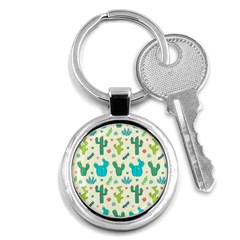 Cactus-succulents-floral-seamless-pattern Key Chain (round) by Salman4z