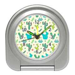 Cactus-succulents-floral-seamless-pattern Travel Alarm Clock by Salman4z