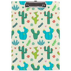 Cactus-succulents-floral-seamless-pattern A4 Acrylic Clipboard by Salman4z