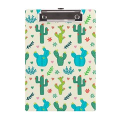 Cactus-succulents-floral-seamless-pattern A5 Acrylic Clipboard by Salman4z