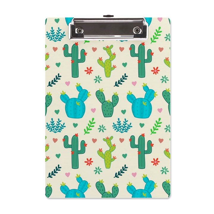 Cactus-succulents-floral-seamless-pattern A5 Acrylic Clipboard